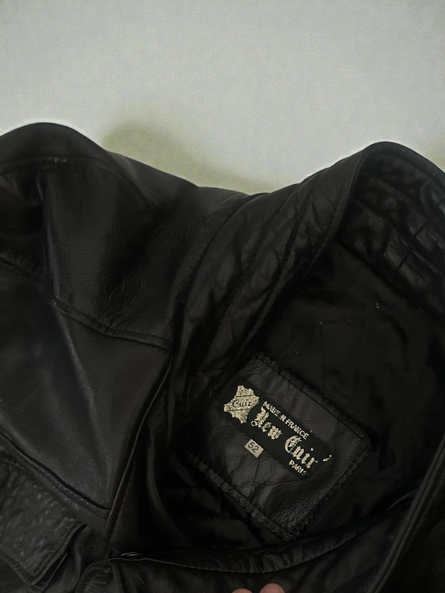 Giubbotto Vintage in Vera Pelle Nero – Taglia IT XL (52)