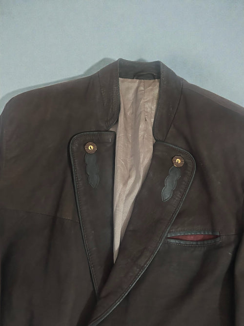 Giacca Vintage in Vera Pelle Marrone – Taglia Unica