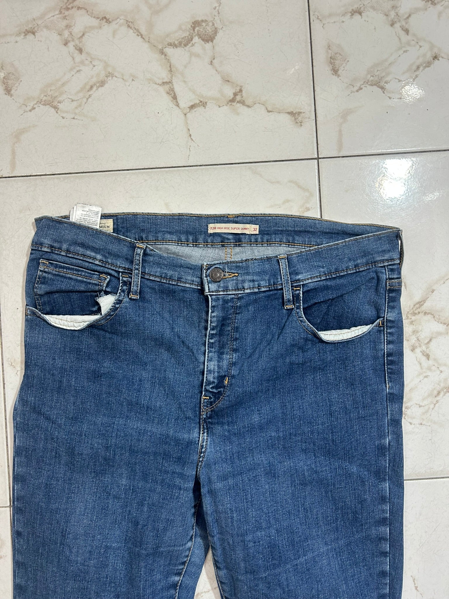 Levi’s 724 High Rise Straight Blu Denim – Taglia 33 (IT 48) #19