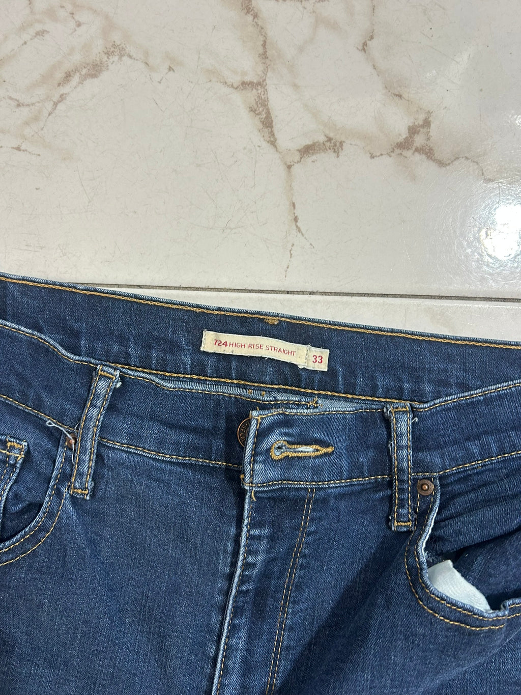 Levi’s 724 High Rise Straight Blu Denim – Taglia 33 (IT 48) #19