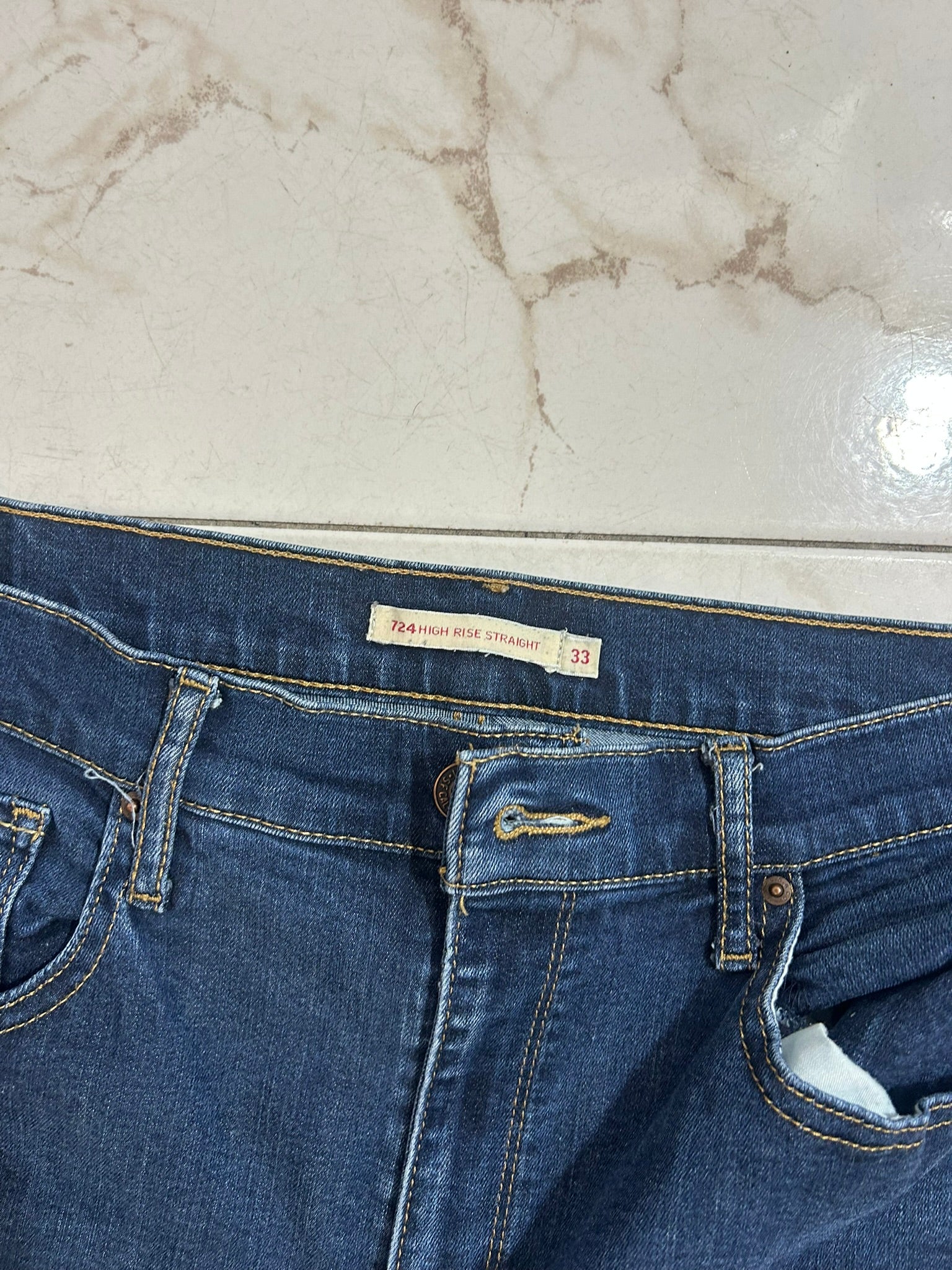 Levi’s 724 High Rise Straight Blu Denim – Taglia 33 (IT 48) #19