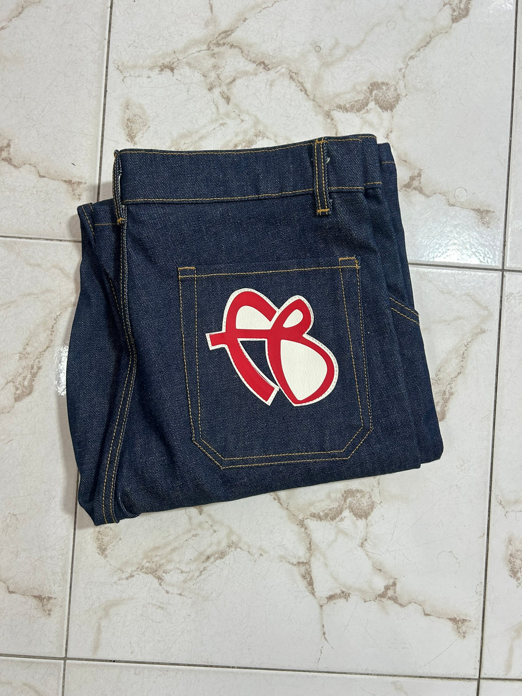 BUFU Jeans Workwear Denim Blu con Logo – Taglia XXL