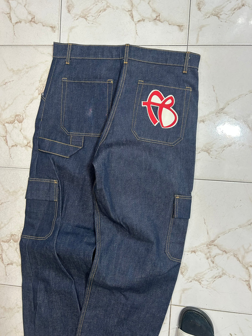 BUFU Jeans Workwear Denim Blu con Logo – Taglia XXL