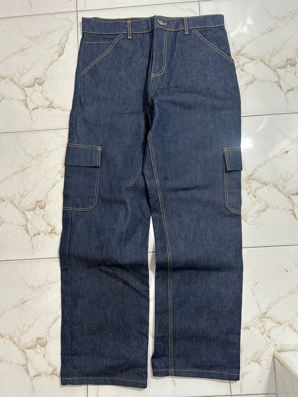 BUFU Jeans Workwear Denim Blu con Logo – Taglia XXL