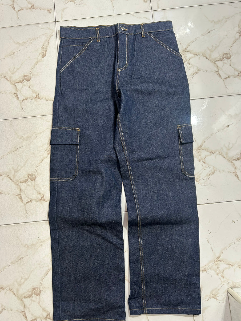 BUFU Jeans Workwear Denim Blu con Logo – Taglia XXL
