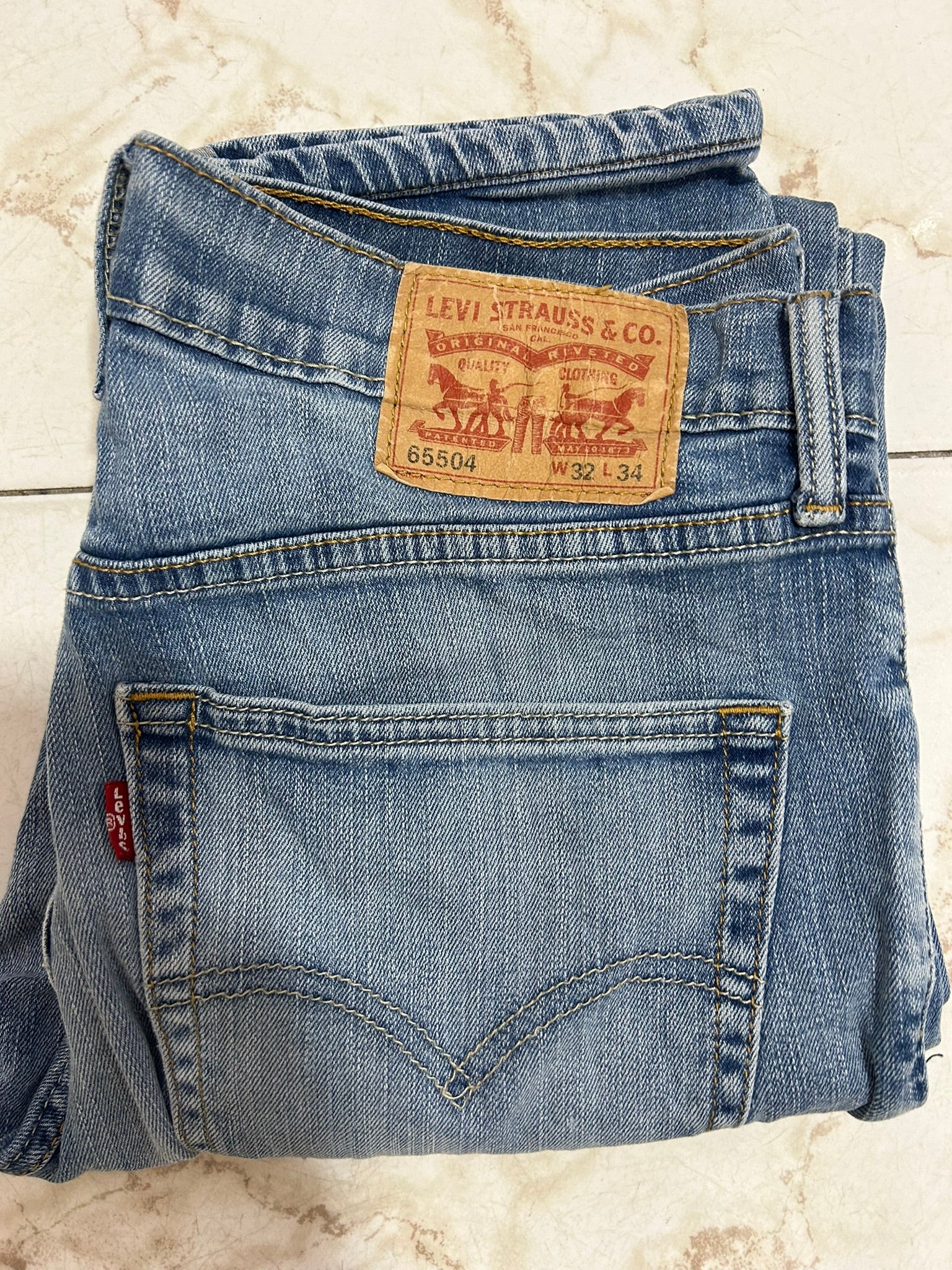Jeans Levi’s 65504 Straight Fit W32 L34 blu chiaro 46 IT #6