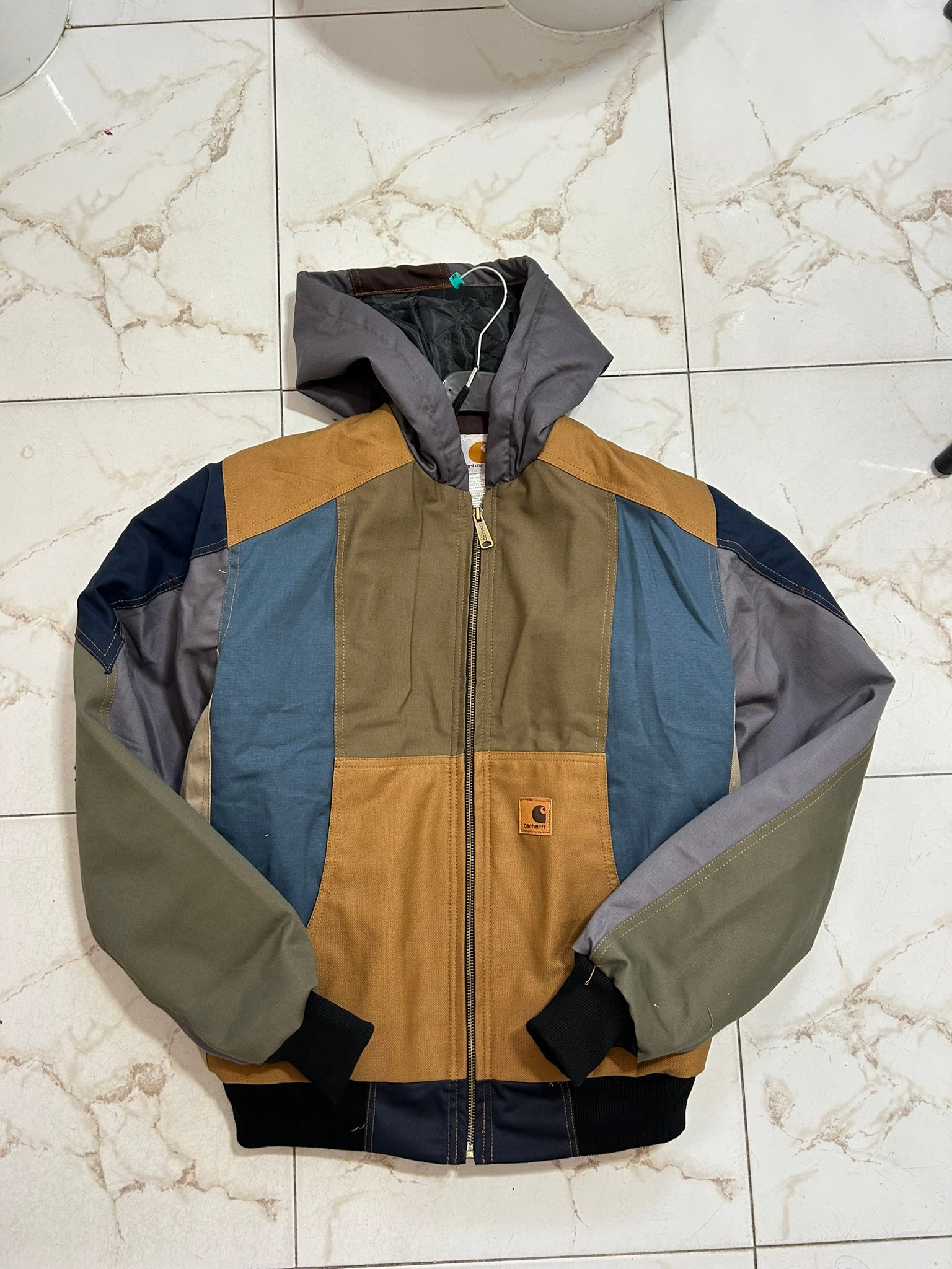 Carhartt giacca rework patchwork con cappuccio