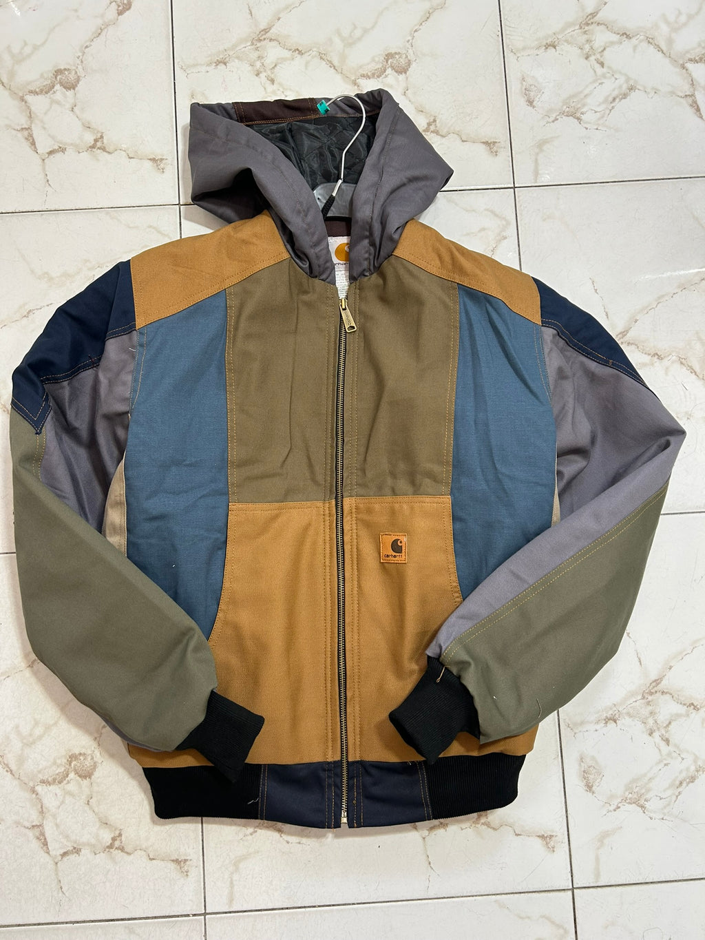 Carhartt giacca rework patchwork con cappuccio
