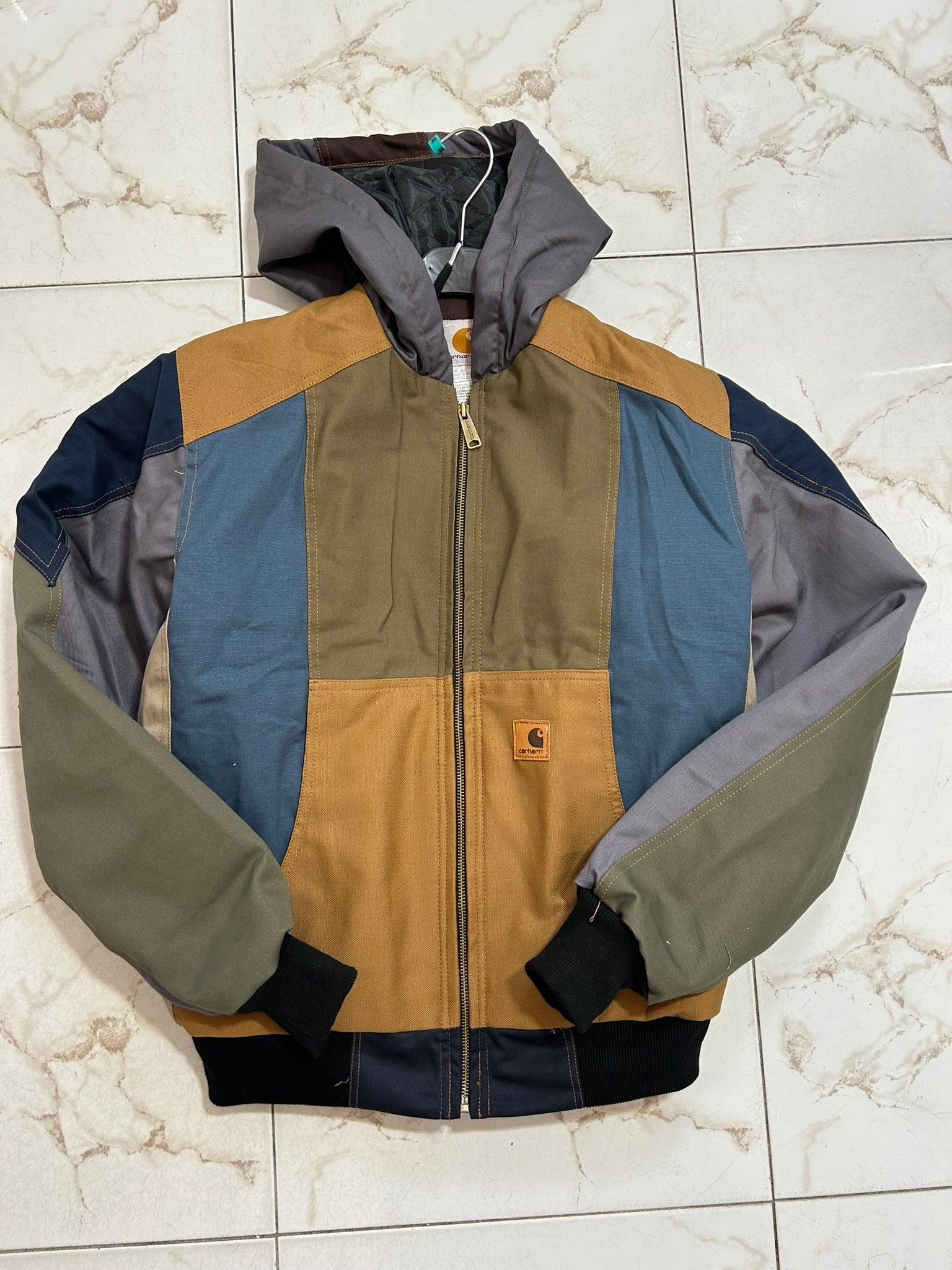 Carhartt giacca rework patchwork con cappuccio