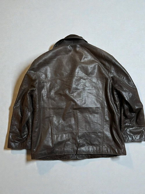 Giacca in Vera Pelle Marrone Uomo Taglia 54 – Interno Imbottito Made in Italy